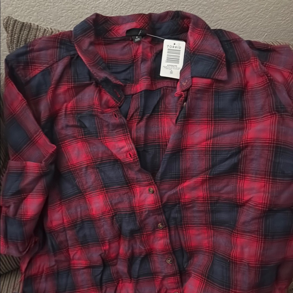 Torrid Red and Black Plaid Women's Dress